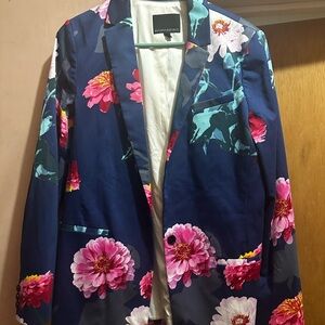 Banana Republic Floral Blazer - Navy and Pink